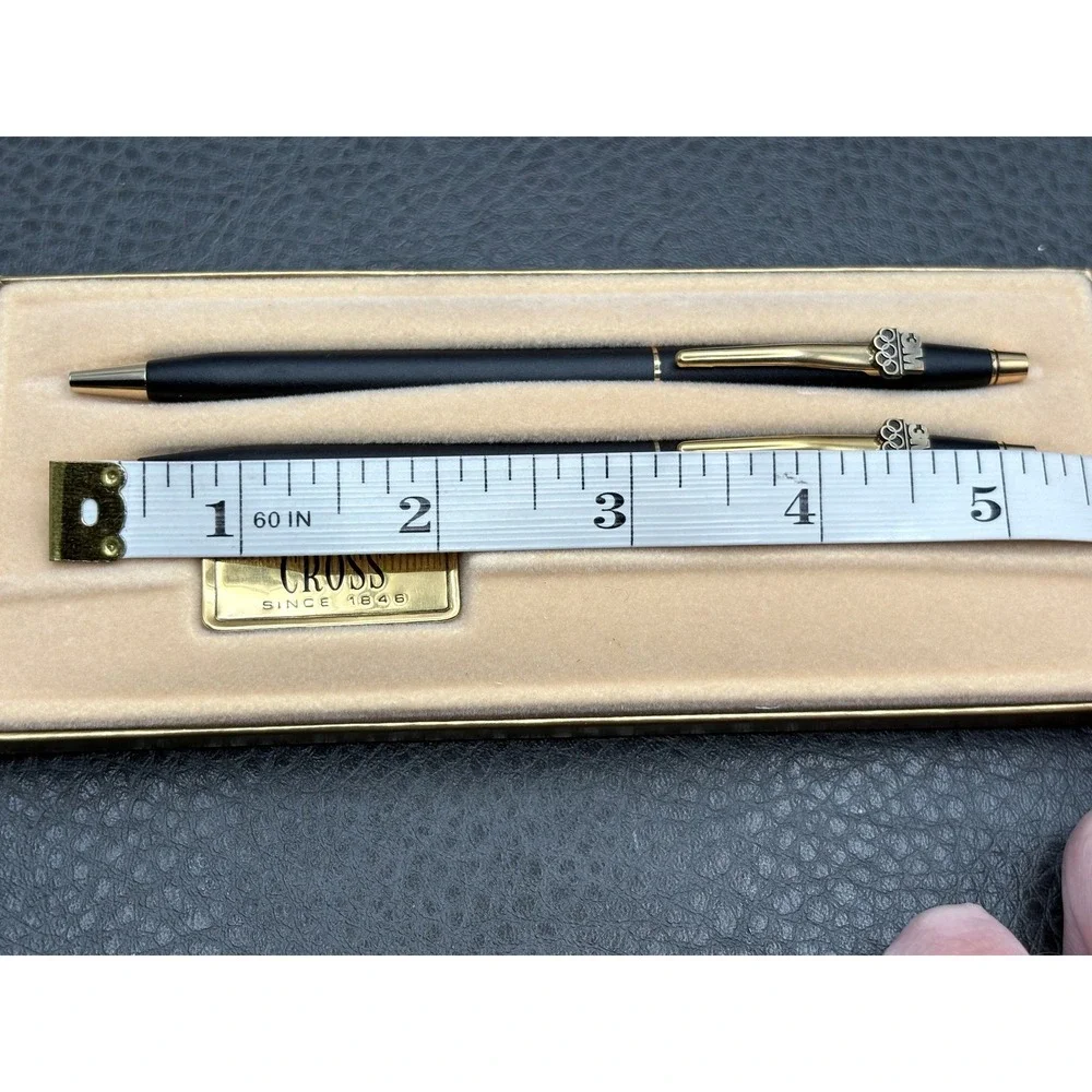 Cross 3M Olympics Black & Gold Tone Ballpoint Pen Pencil Set Original Box